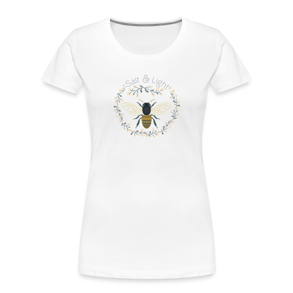 Bee Salt & Light - Women’s Premium Organic T-Shirt - white