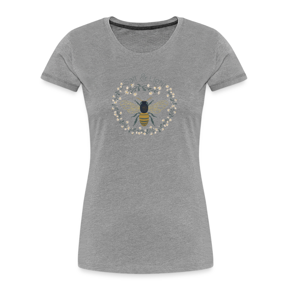 Bee Salt & Light - Women’s Premium Organic T-Shirt - heather gray