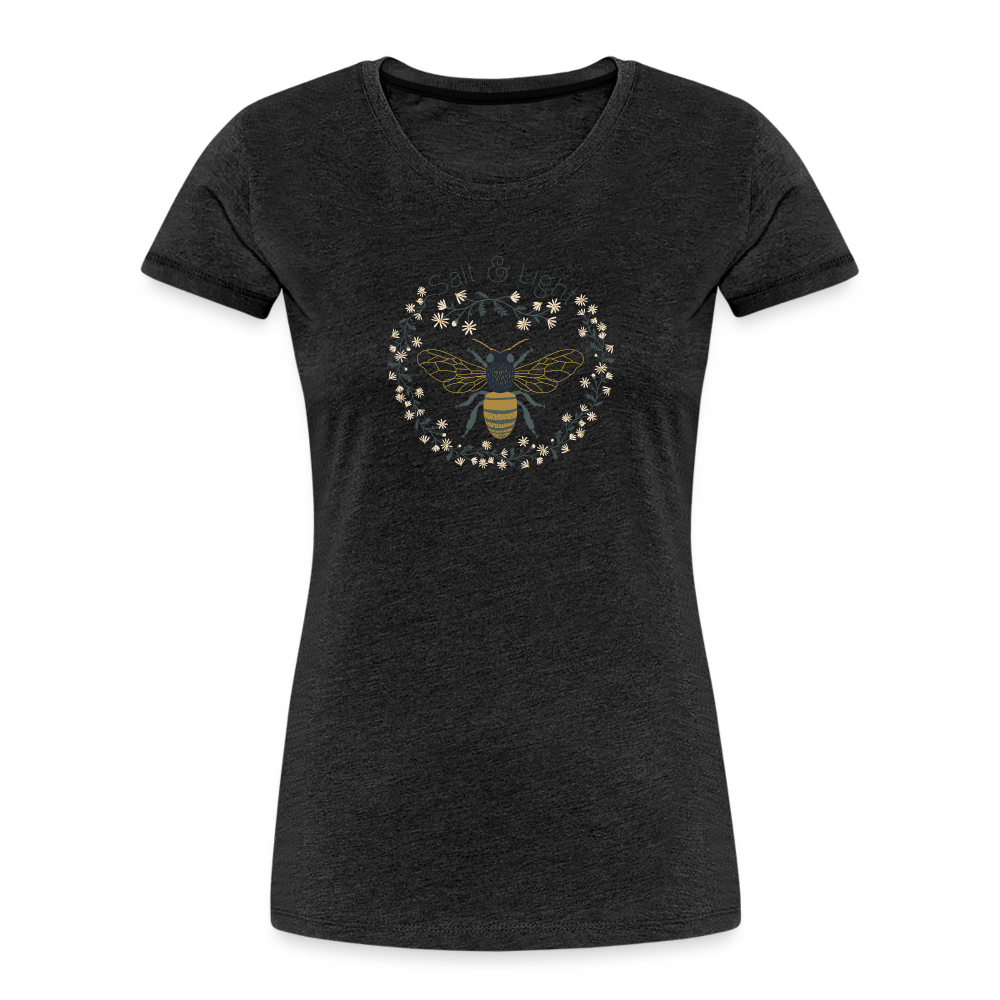 Bee Salt & Light - Women’s Premium Organic T-Shirt - charcoal grey