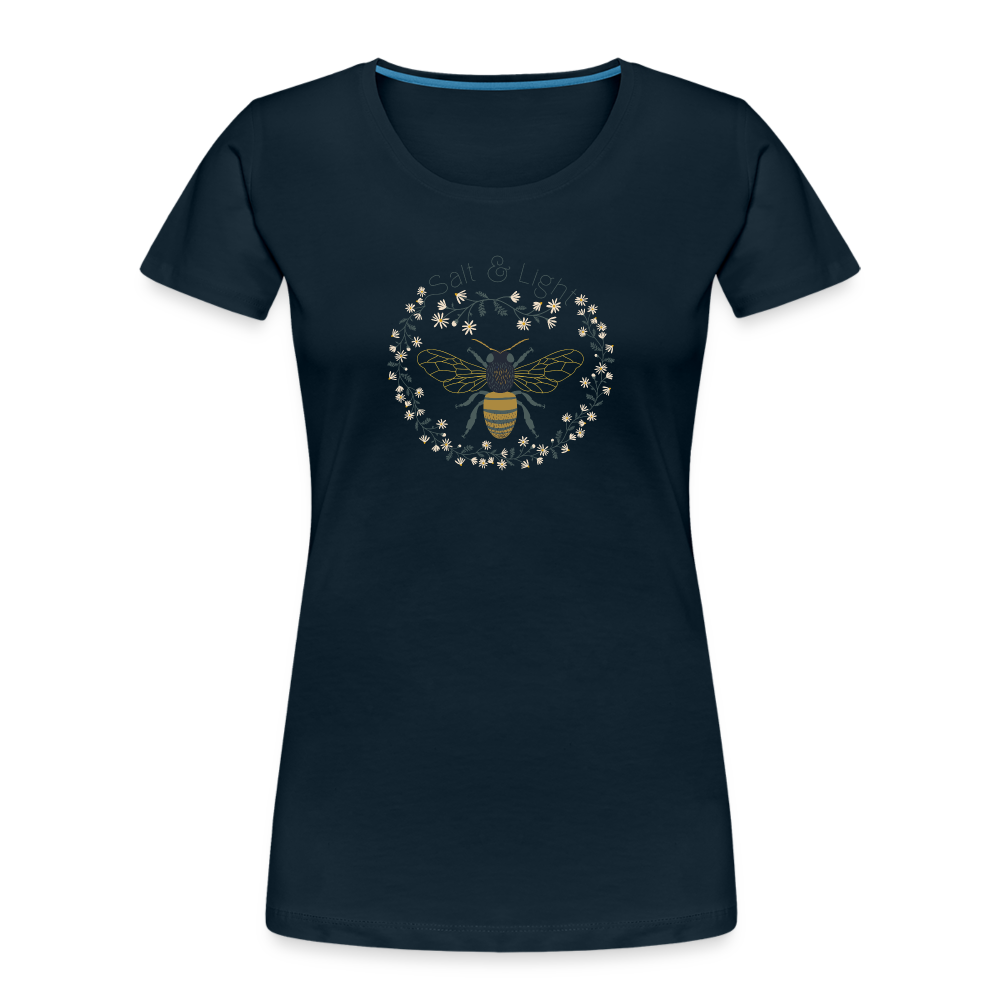 Bee Salt & Light - Women’s Premium Organic T-Shirt - deep navy