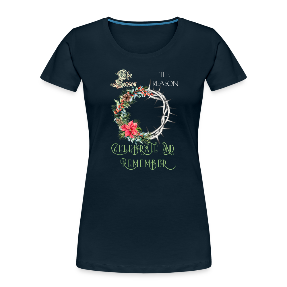 Celebrate & Remember - Women’s Premium Organic T-Shirt - deep navy