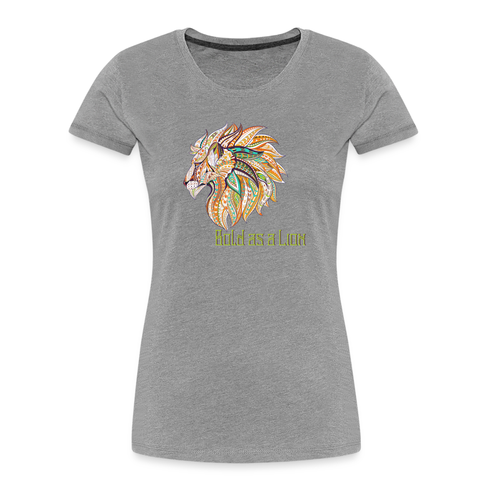 Bold as a Lion - Women’s Premium Organic T-Shirt - heather gray