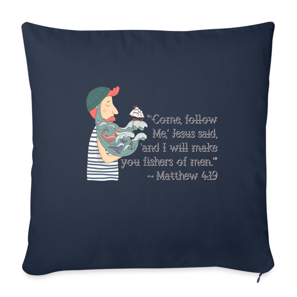 Fishers of Men - Throw Pillow Cover - navy