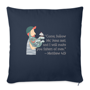 Fishers of Men - Throw Pillow Cover - navy