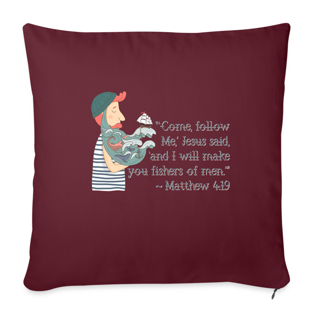 Fishers of Men - Throw Pillow Cover - burgundy