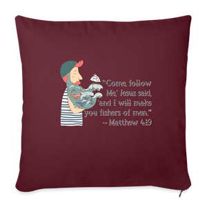 Fishers of Men - Throw Pillow Cover - burgundy