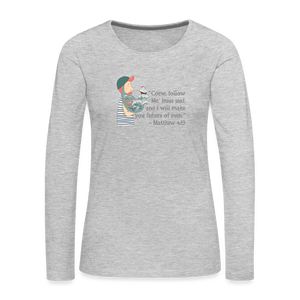 Fishers of Men - Women's Premium Long Sleeve T-Shirt - heather gray
