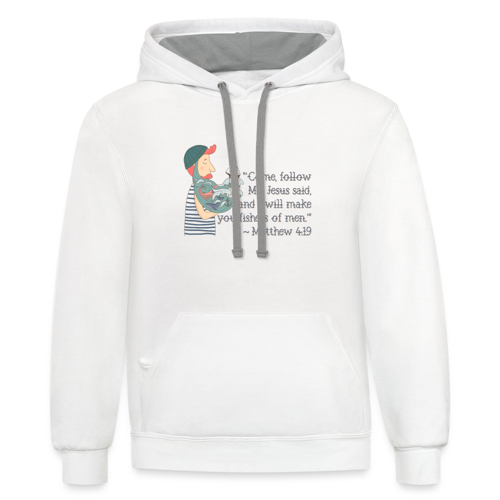 Fishers of Men - Contrast Hoodie - white/gray