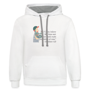Fishers of Men - Contrast Hoodie - white/gray