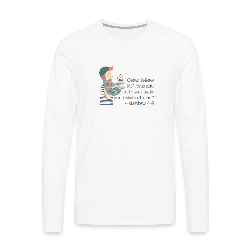 Fishers of Men - Men's Premium Long Sleeve T-Shirt - white