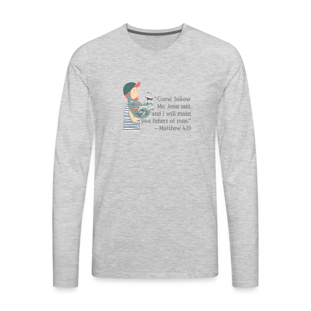 Fishers of Men - Men's Premium Long Sleeve T-Shirt - heather gray