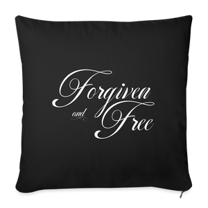 Forgiven & Free - Throw Pillow Cover - black