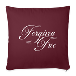 Forgiven & Free - Throw Pillow Cover - burgundy