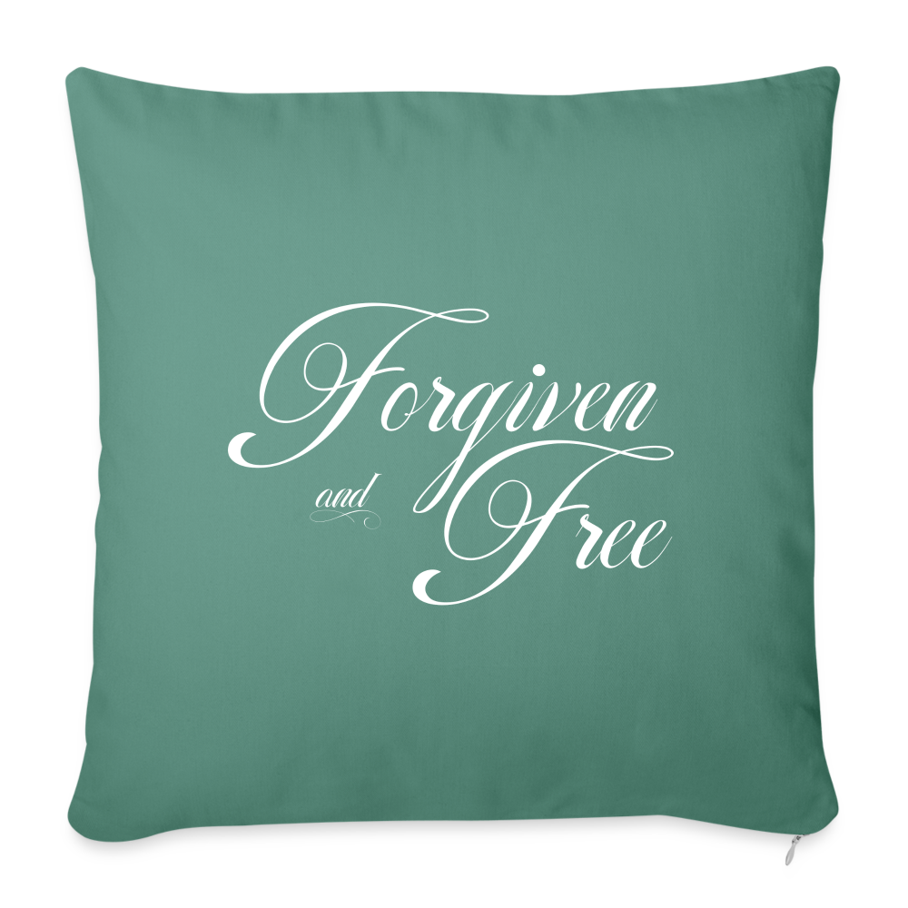 Forgiven & Free - Throw Pillow Cover - cypress green