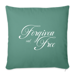Forgiven & Free - Throw Pillow Cover - cypress green