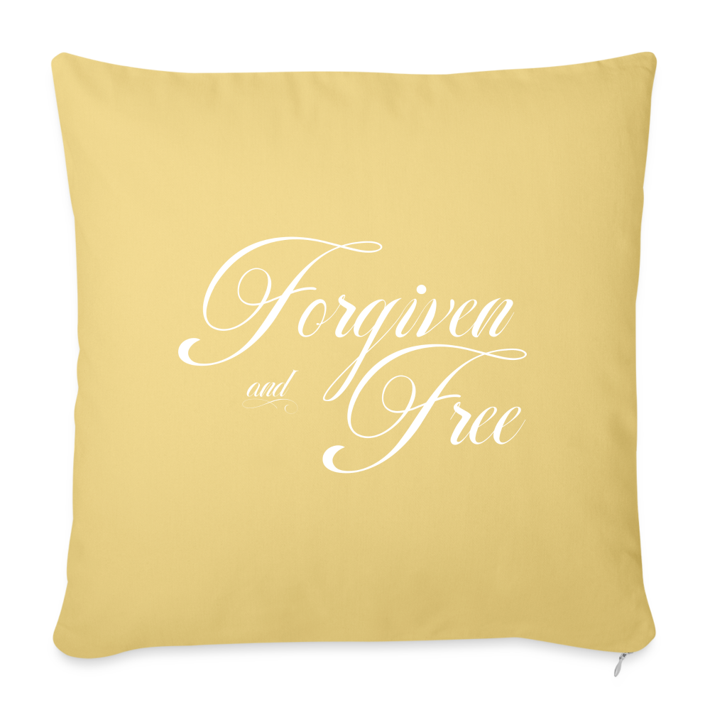 Forgiven & Free - Throw Pillow Cover - washed yellow