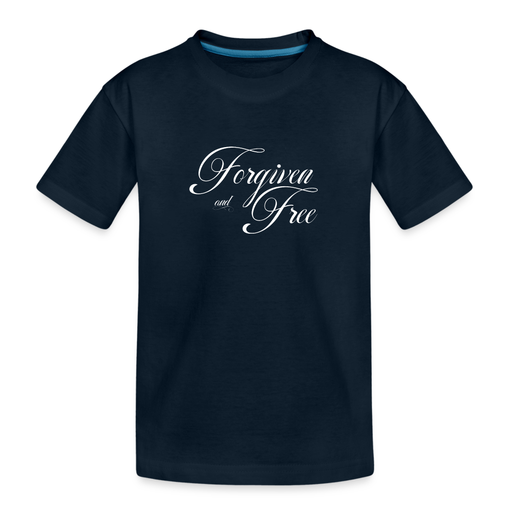 Forgiven & Free - Kid’s Premium Organic T-Shirt - deep navy