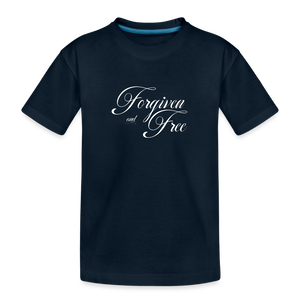 Forgiven & Free - Kid’s Premium Organic T-Shirt - deep navy