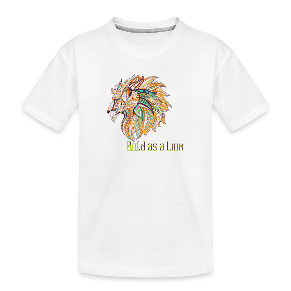 Bold as a Lion - Kid’s Premium Organic T-Shirt - white