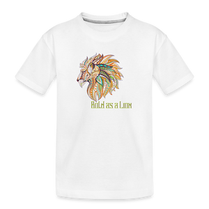 Bold as a Lion - Kid’s Premium Organic T-Shirt - white