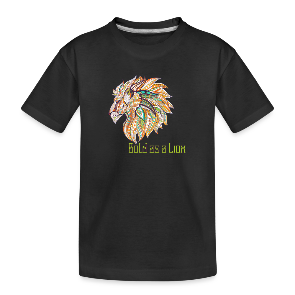 Bold as a Lion - Kid’s Premium Organic T-Shirt - black