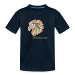 Bold as a Lion - Kid’s Premium Organic T-Shirt - deep navy
