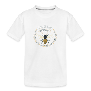 Bee Salt & Light - Kid’s Premium Organic T-Shirt - white