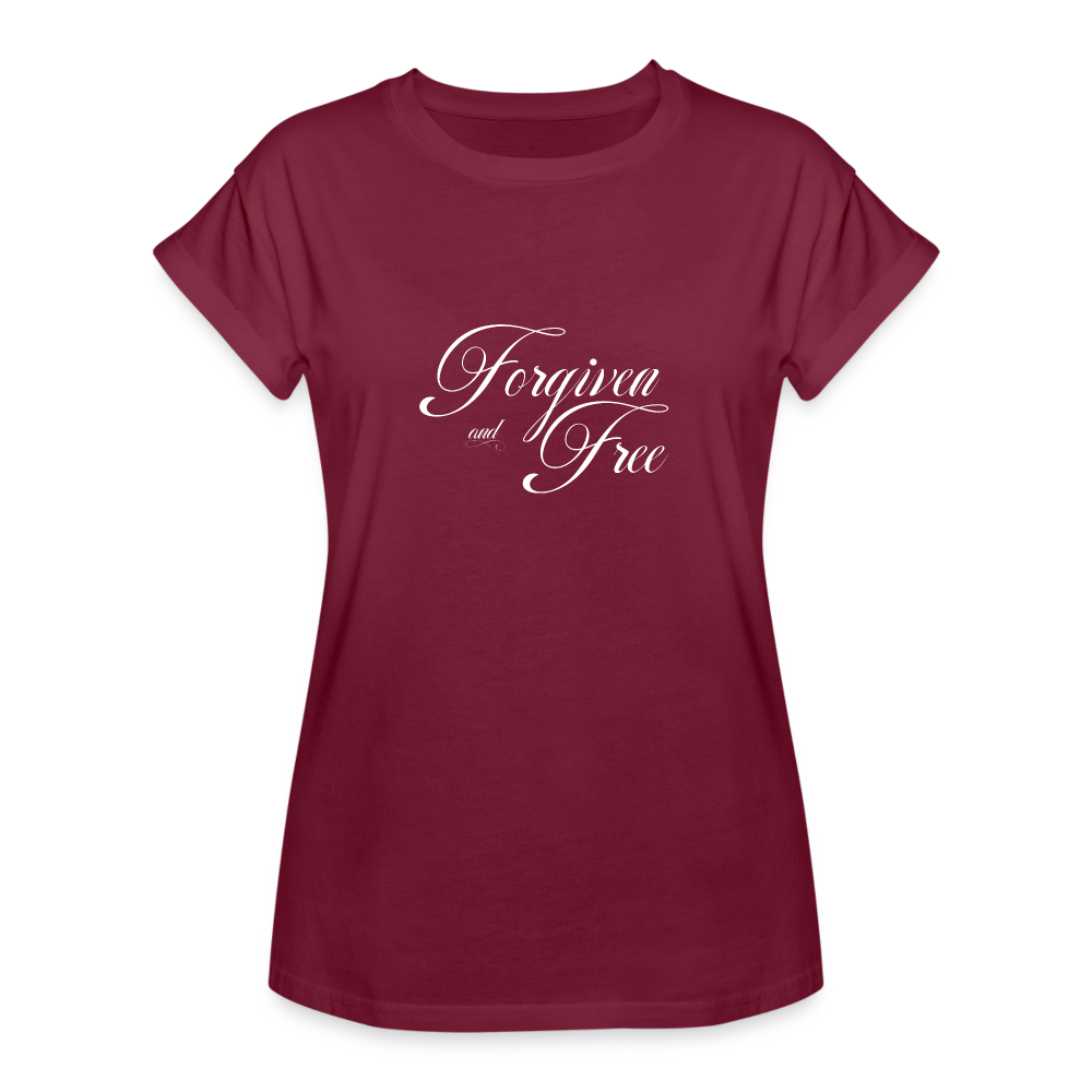 Forgiven & Free - Women's Relaxed Fit T-Shirt - burgundy