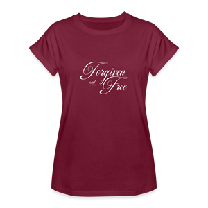 Forgiven & Free - Women's Relaxed Fit T-Shirt - burgundy