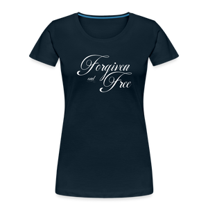 Forgiven & Free - Women’s Premium Organic T-Shirt - deep navy