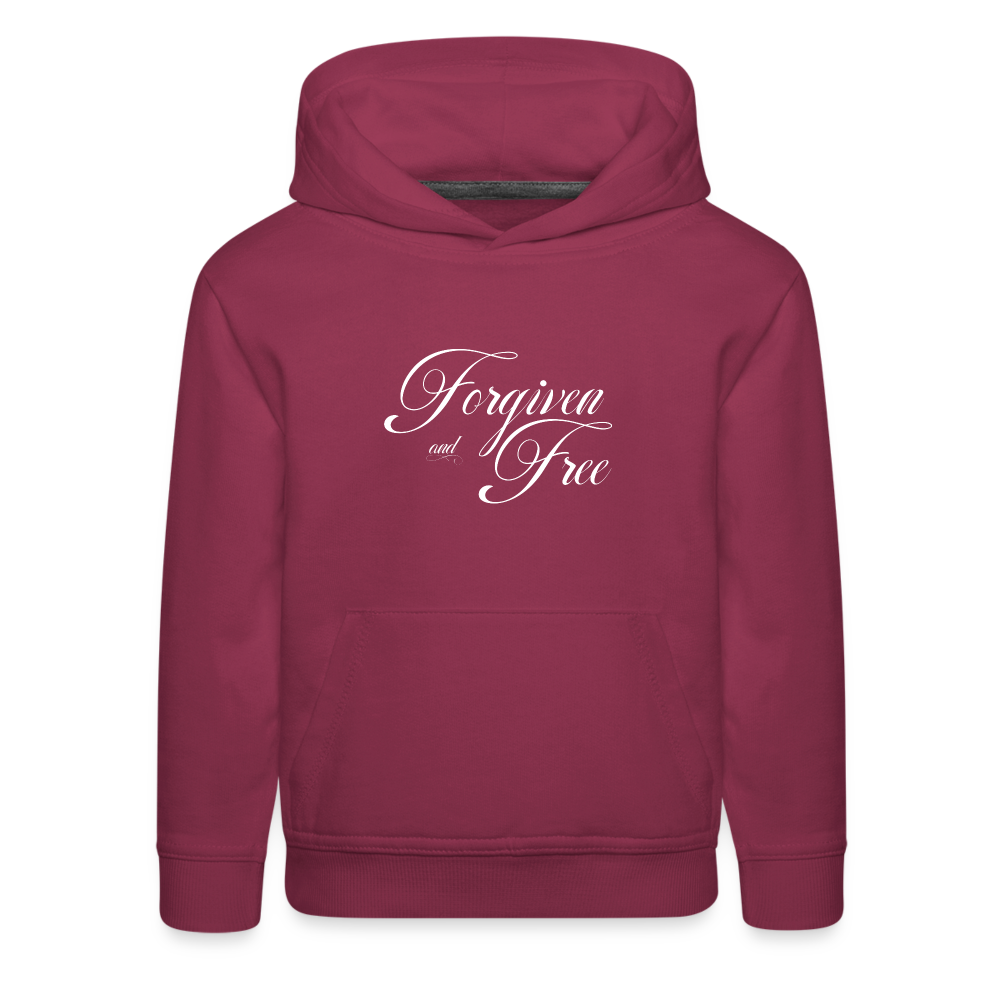 Forgiven & Free - Kids‘ Premium Hoodie - burgundy