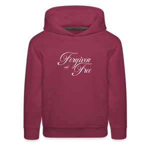 Forgiven & Free - Kids‘ Premium Hoodie - burgundy