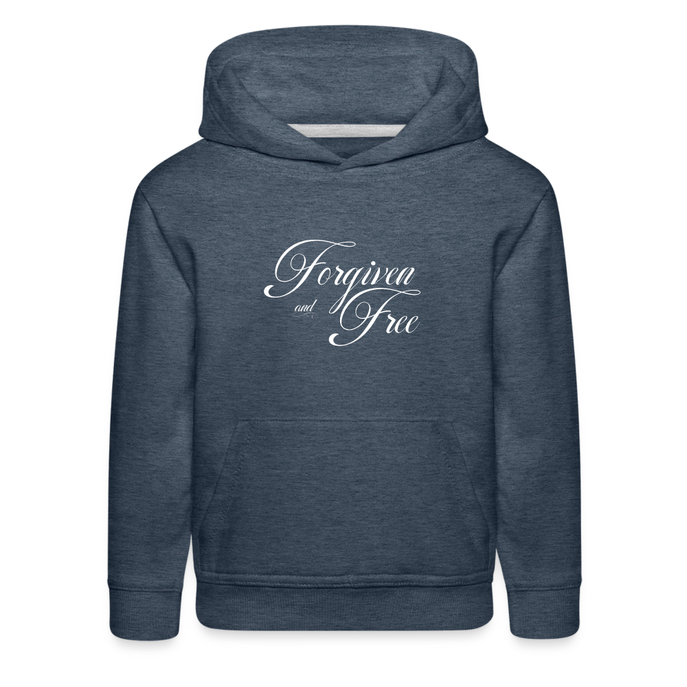 Forgiven & Free - Kids‘ Premium Hoodie - heather denim