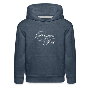 Forgiven & Free - Kids‘ Premium Hoodie - heather denim