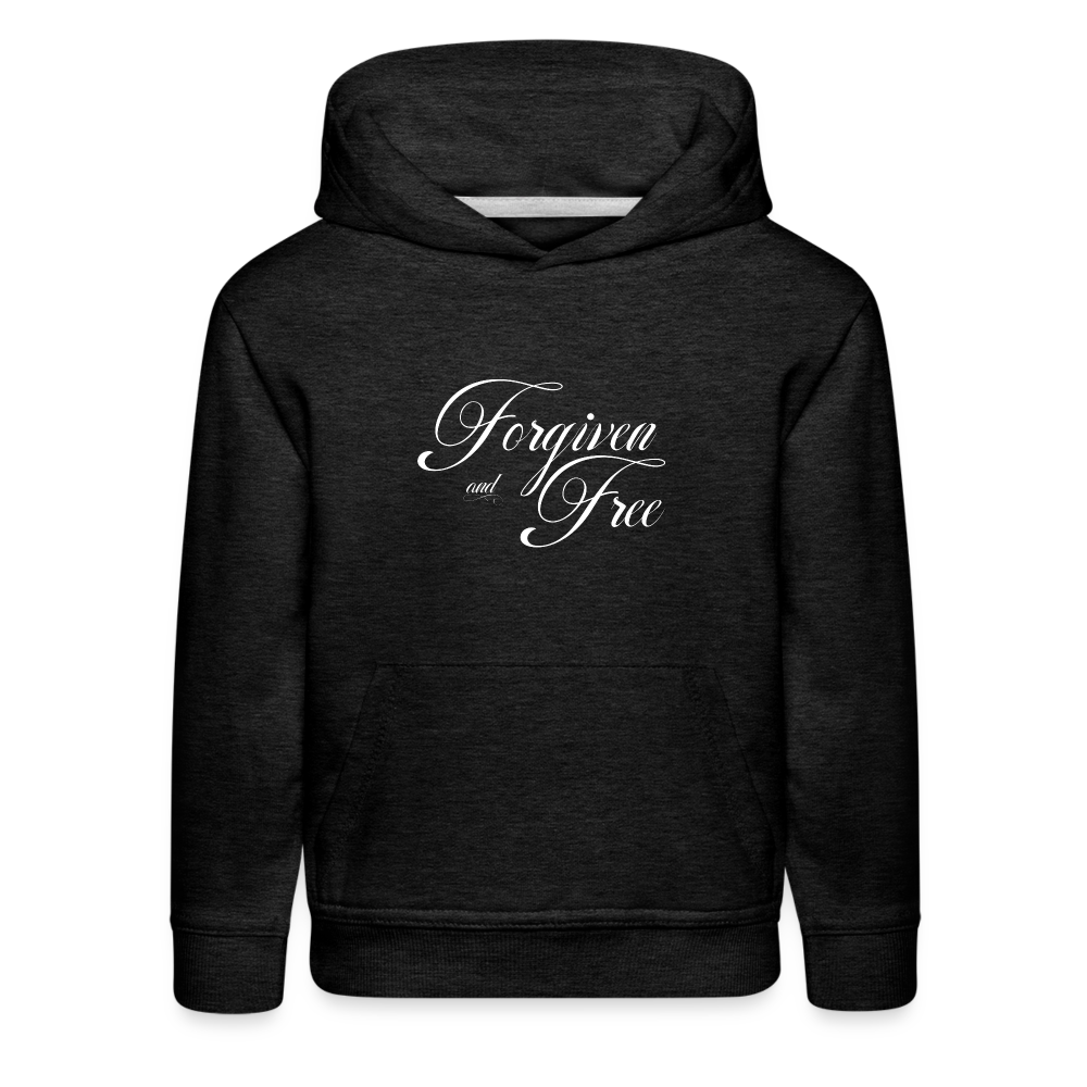 Forgiven & Free - Kids‘ Premium Hoodie - charcoal grey