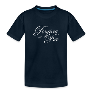 Forgiven & Free - Toddler Premium Organic T-Shirt - deep navy