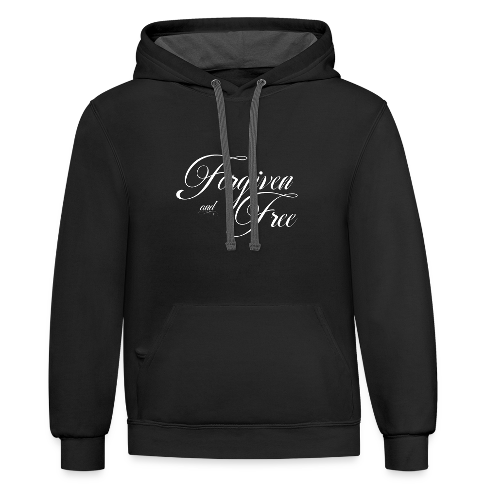 Forgiven & Free - Contrast Hoodie - black/asphalt