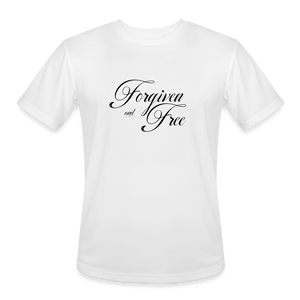 Forgiven & Free - Men’s Moisture Wicking Performance T-Shirt - white