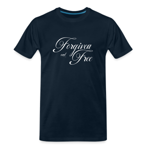 Forgiven & Free - Men’s Premium Organic T-Shirt - deep navy