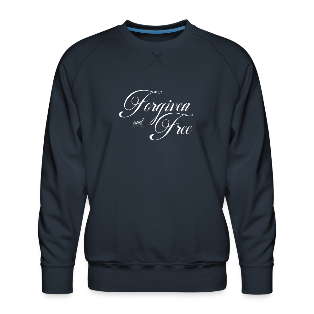 Forgiven & Free - Men’s Premium Sweatshirt - navy