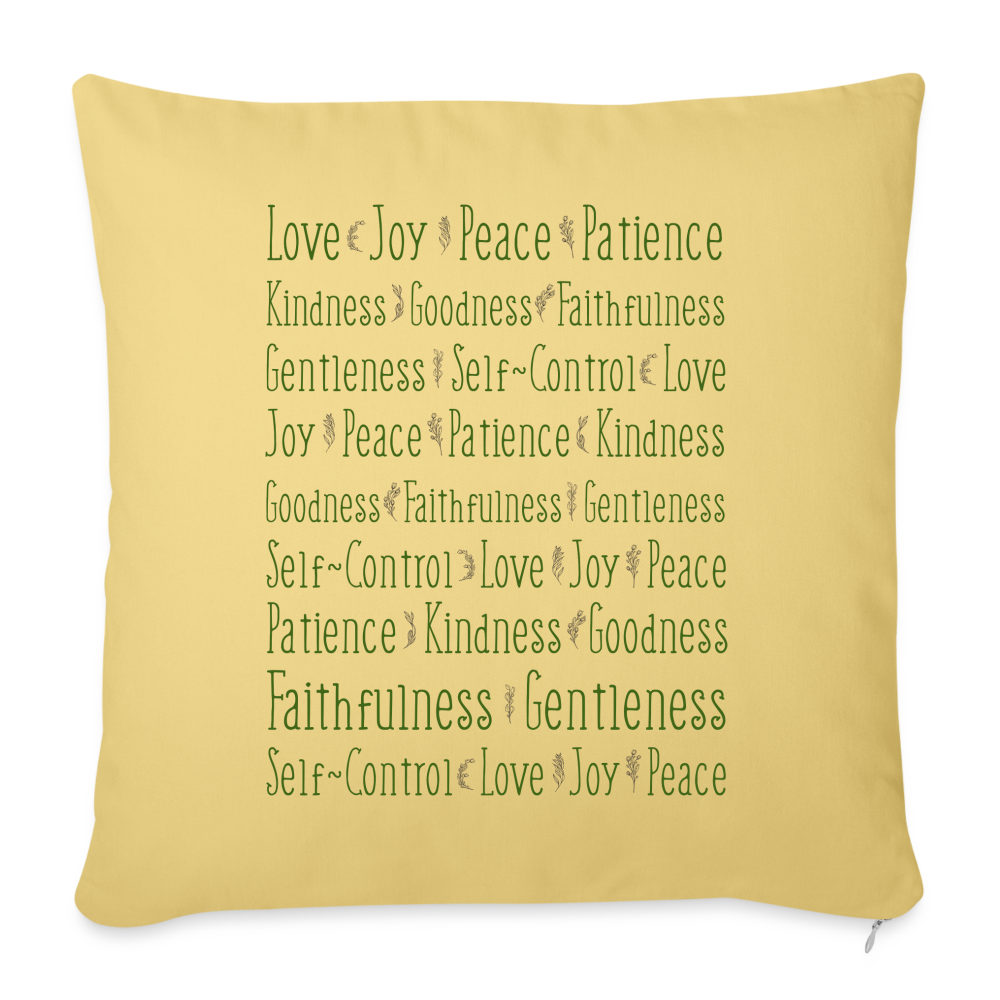 Fruit of the Spirit - Throw Pillow Cover - washed yellow