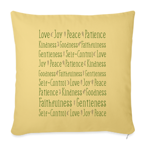 Fruit of the Spirit - Throw Pillow Cover - washed yellow