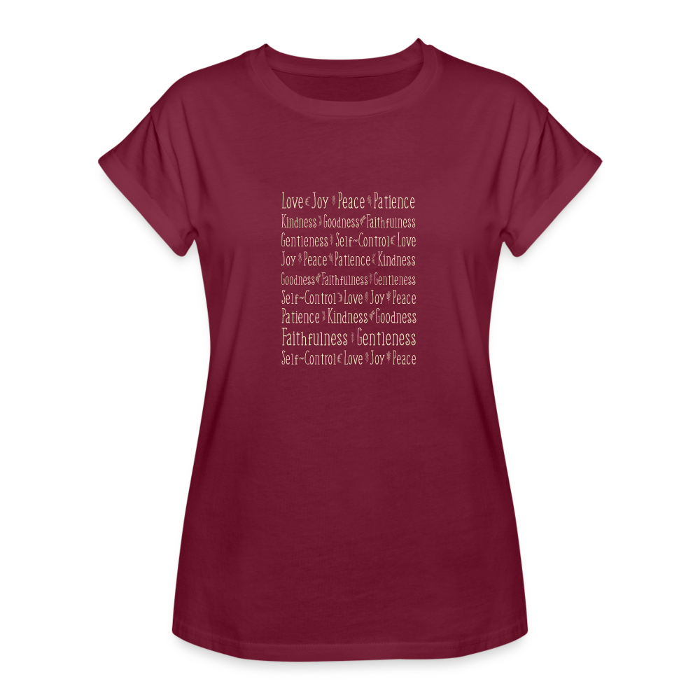 Fruit of the Spirit - Women's Relaxed Fit T-Shirt - burgundy