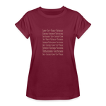Fruit of the Spirit - Women's Relaxed Fit T-Shirt - burgundy