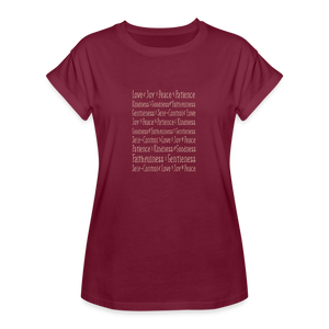 Fruit of the Spirit - Women's Relaxed Fit T-Shirt - burgundy