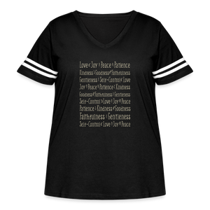 Fruit of the Spirit - Women's Curvy Vintage Sport T-Shirt - black/white