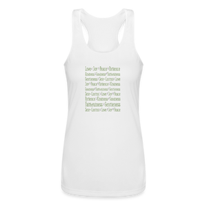 Fruit of the Spirit - Women’s Performance Racerback Tank Top - white