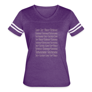 Fruit of the Spirit - Women’s Vintage Sport T-Shirt - vintage purple/white