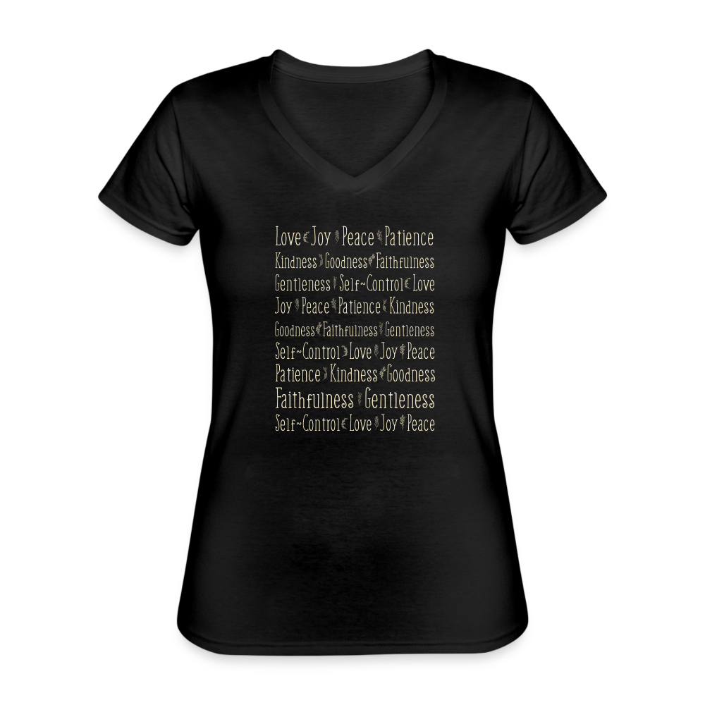 Fruit of the Spirit - Women's V-Neck T-Shirt - black