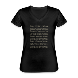 Fruit of the Spirit - Women's V-Neck T-Shirt - black